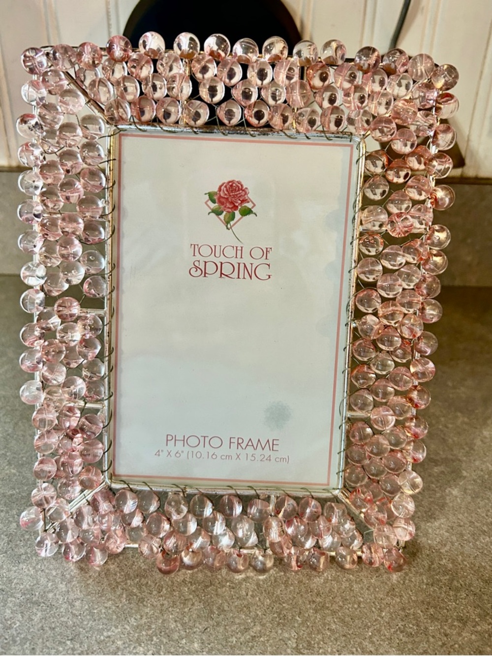 Touch of Spring Pink Beaded Photo Frame